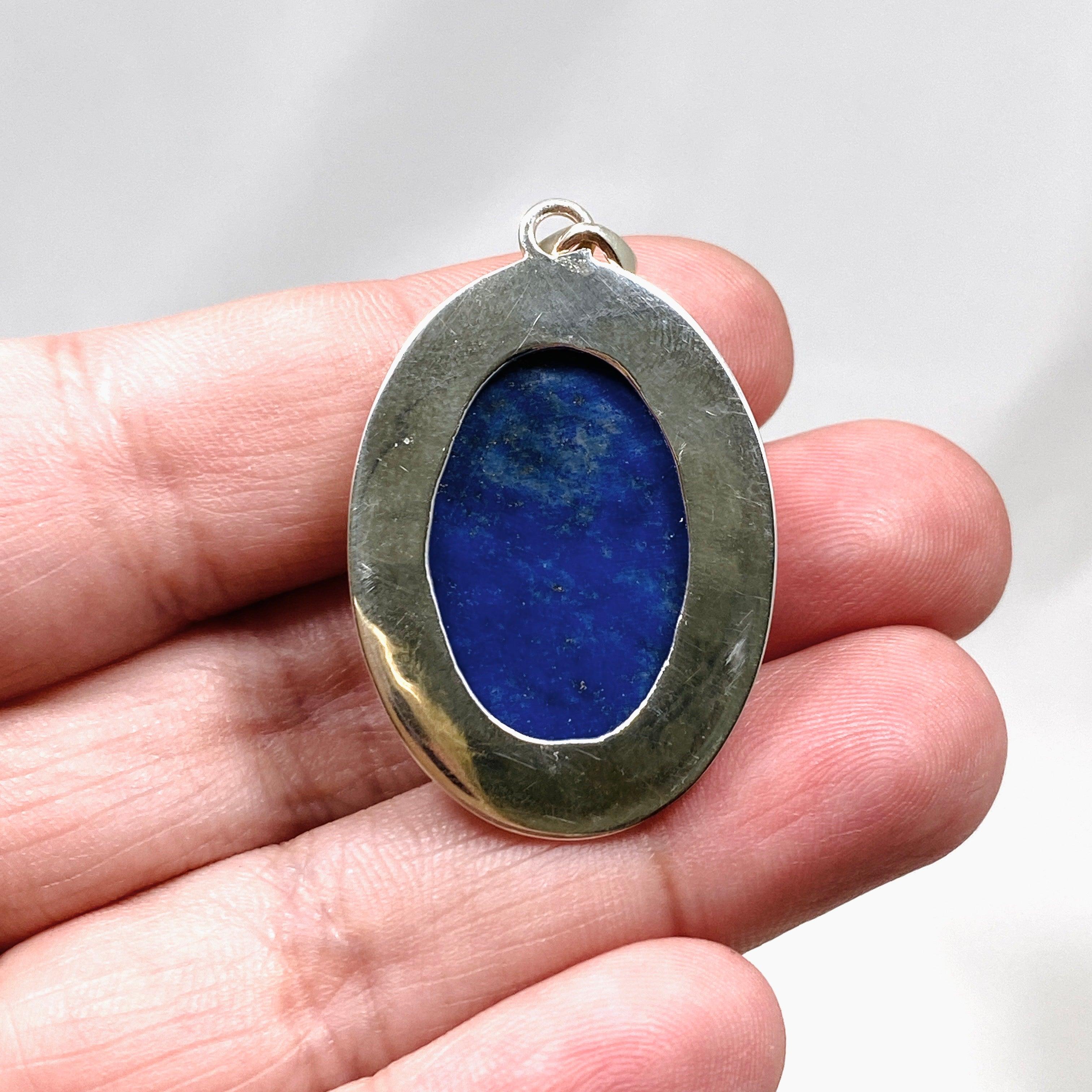Lapis Lazuli Oval Pendant Necklace - Genuine Stone Jewelry KPGJ3841 for Women, Gift for Her, Spiritual Healing & Meditation Accessory