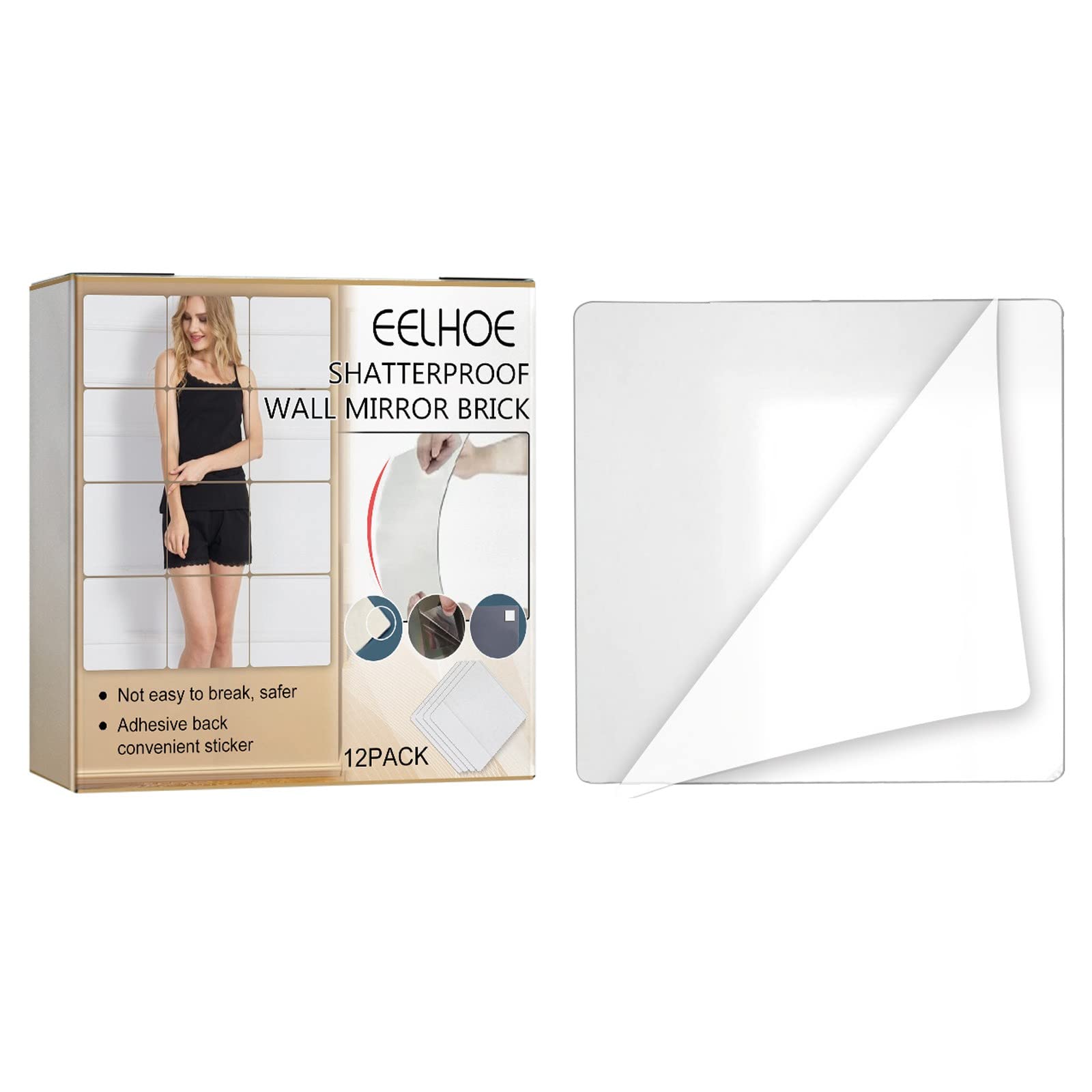 Full Body Wall Mirror Sticker - Self-Adhesive Splicing Mirror for Home Decor with Inspirational Words - Perfect for Bedroom, Bathroom, and Living Room Wall Decoration