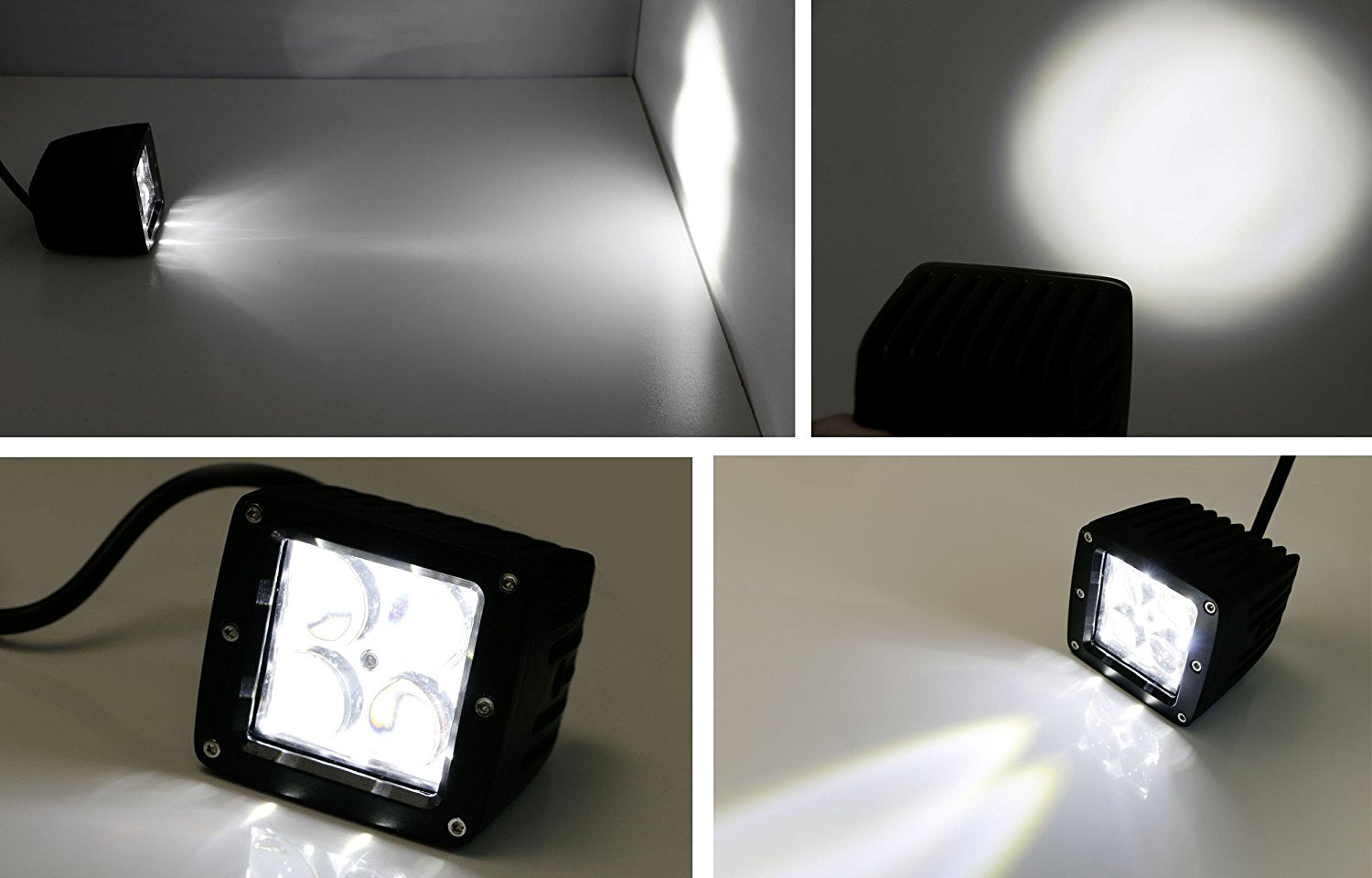 40W 4D Optic LED Projector Pods with Fog Light Brackets - Compatible with 1999-2016 Ford F250 & F Series Trucks - Perfect for Off-Roading, Night Driving & Foggy Conditions