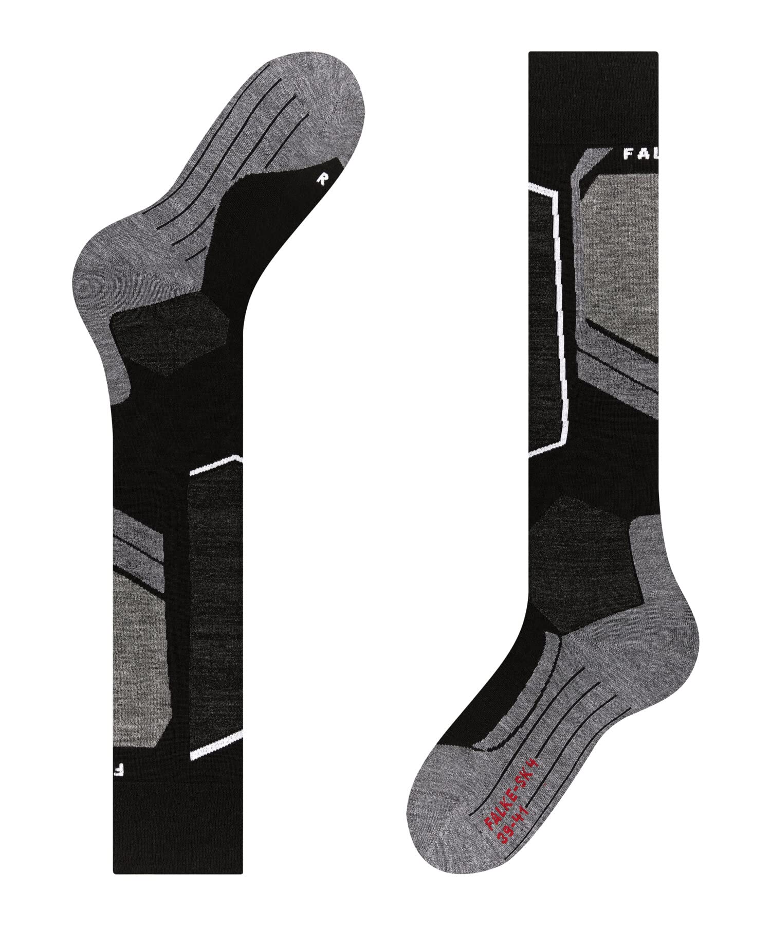 FALKE Men's SK4 Advanced Ski Socks - Light Cushion Merino Wool for Warmth & Quick Drying - Perfect for Skiing, Snowboarding & Winter Sports (1 Pair)