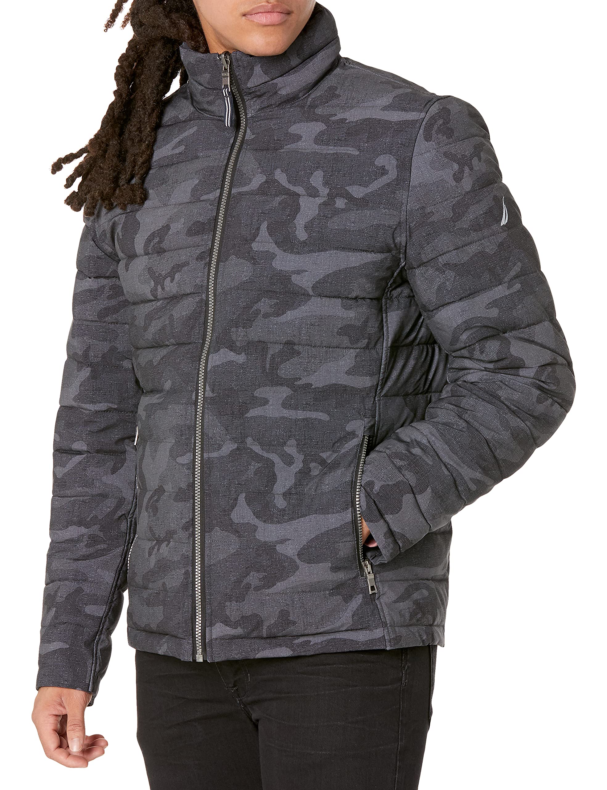 Nautica Men's Stretch Reversible Midweight Puffer Jacket - Windproof & Water Resistant Winter Coat for Outdoor Activities, Travel & Casual Wear
