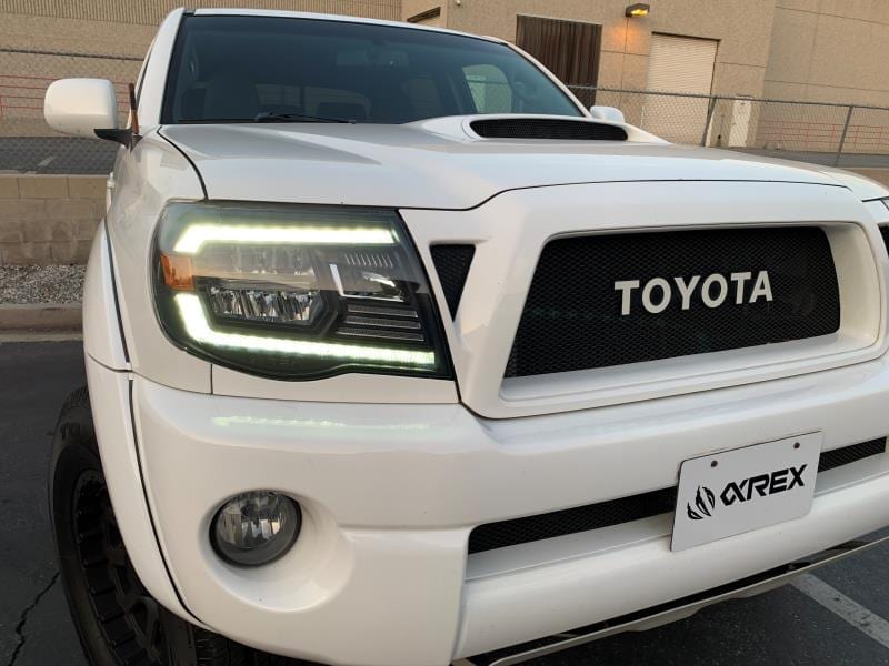 05-11 Toyota Tacoma LUXX Series LED Crystal Headlights Alpha Black - High Performance LED Headlights for Off-Road & Night Driving