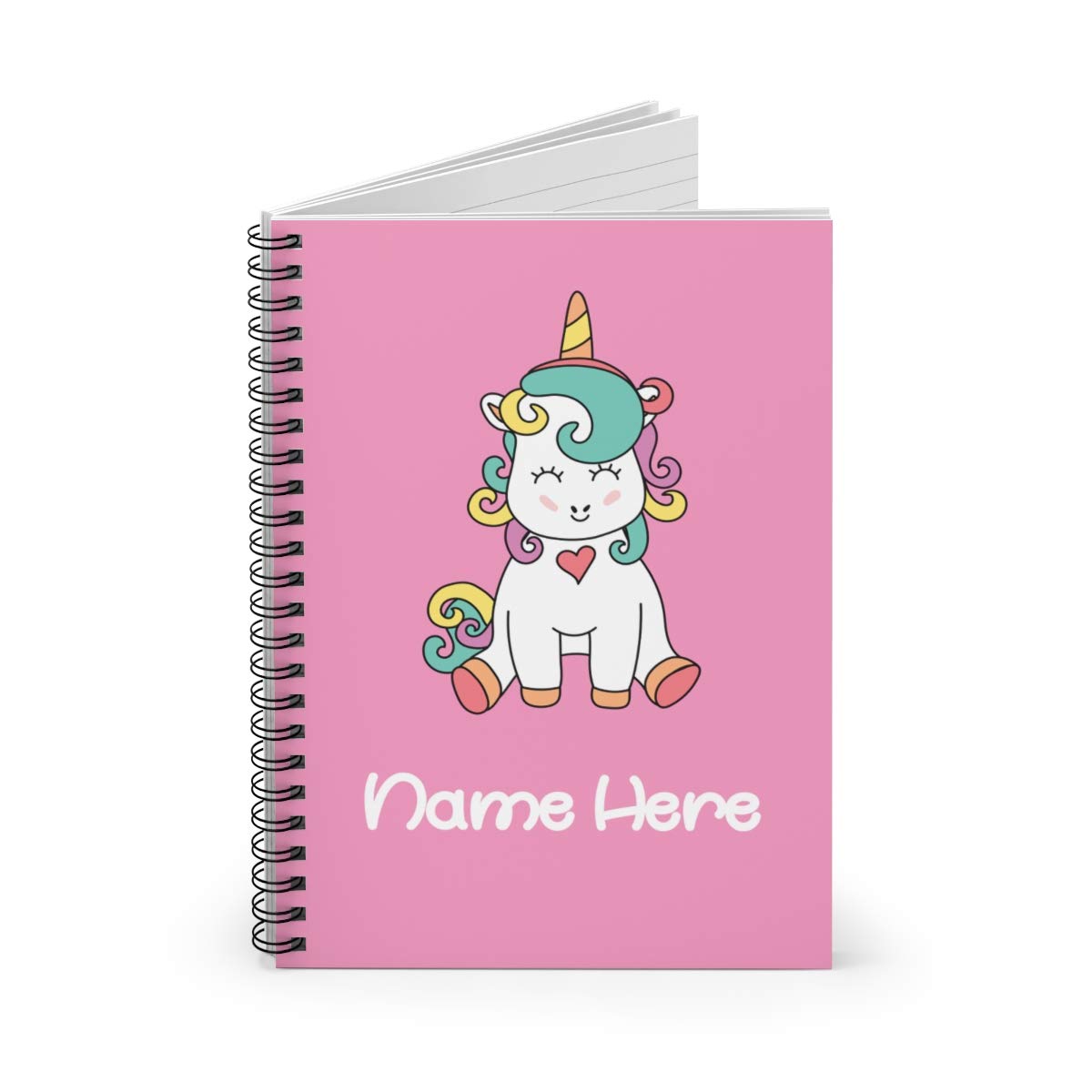 Custom Pink Unicorn Spiral Notebook - Personalized Journal for Kids, Teens & Women | Cute School Supplies, Birthday Gifts & Diary Writing