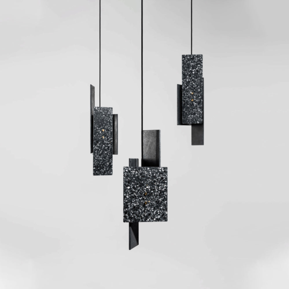 Modern Terrazzo Pendant Light - Handcrafted Hanging Lamp for Kitchen Island, Dining Room & Bedroom Decor