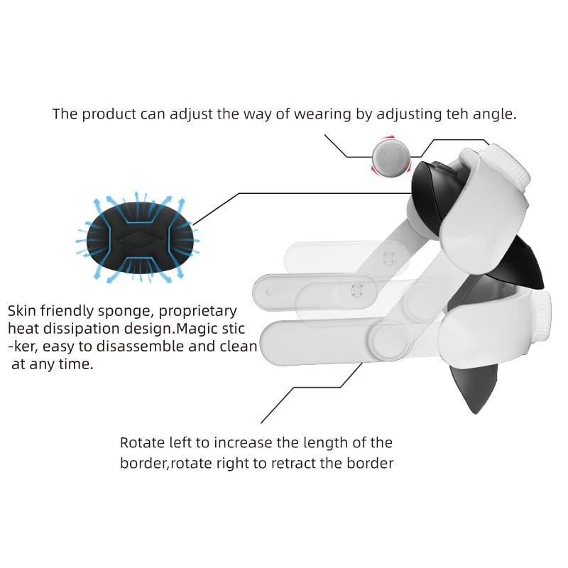 Meta Quest 3 VR Head Strap Replacement - Elite Comfort Headband for Oculus Quest 3 with Enhanced Support, Weight Reduction & Stress Relief Cushion - Perfect for Extended Gaming, VR Fitness & Immersive Experiences