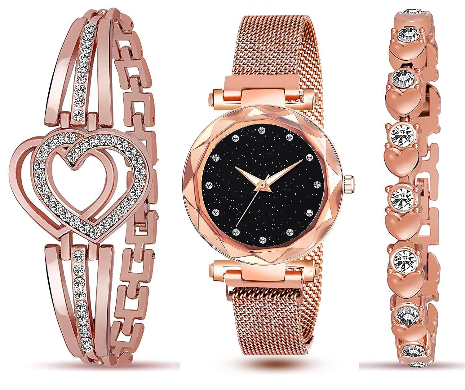 Meteoroid Analog Magnetic Watch for Women - Stylish Bracelet Watch with Magnetic Dial - Perfect Gift for Girls & Women - Ideal for Office, Casual Wear & Special Occasions