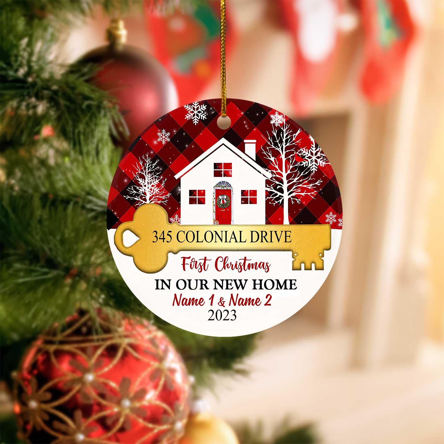 Personalized Our First Home Acrylic Mirror Ornament 2024 - Custom New House Gift for Housewarming, Christmas & Holiday Decor - Perfect for First Year Celebration, Homeowners & Couples Moving In