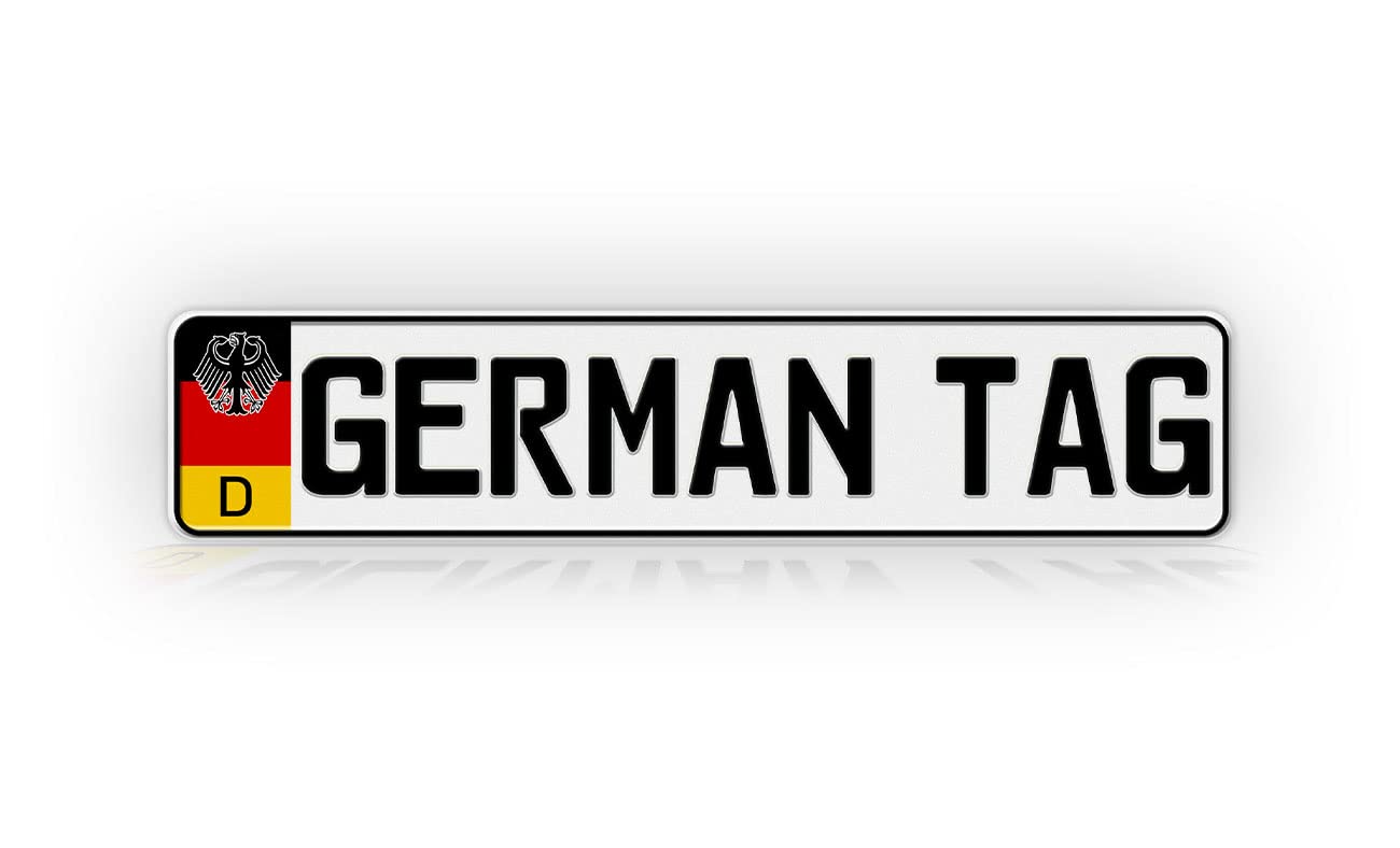 Personalized Custom Text German License Plate - Novelty Euro Style Aluminum Tag - Made in USA - Perfect for Car Shows, Themed Parties & German Car Enthusiasts