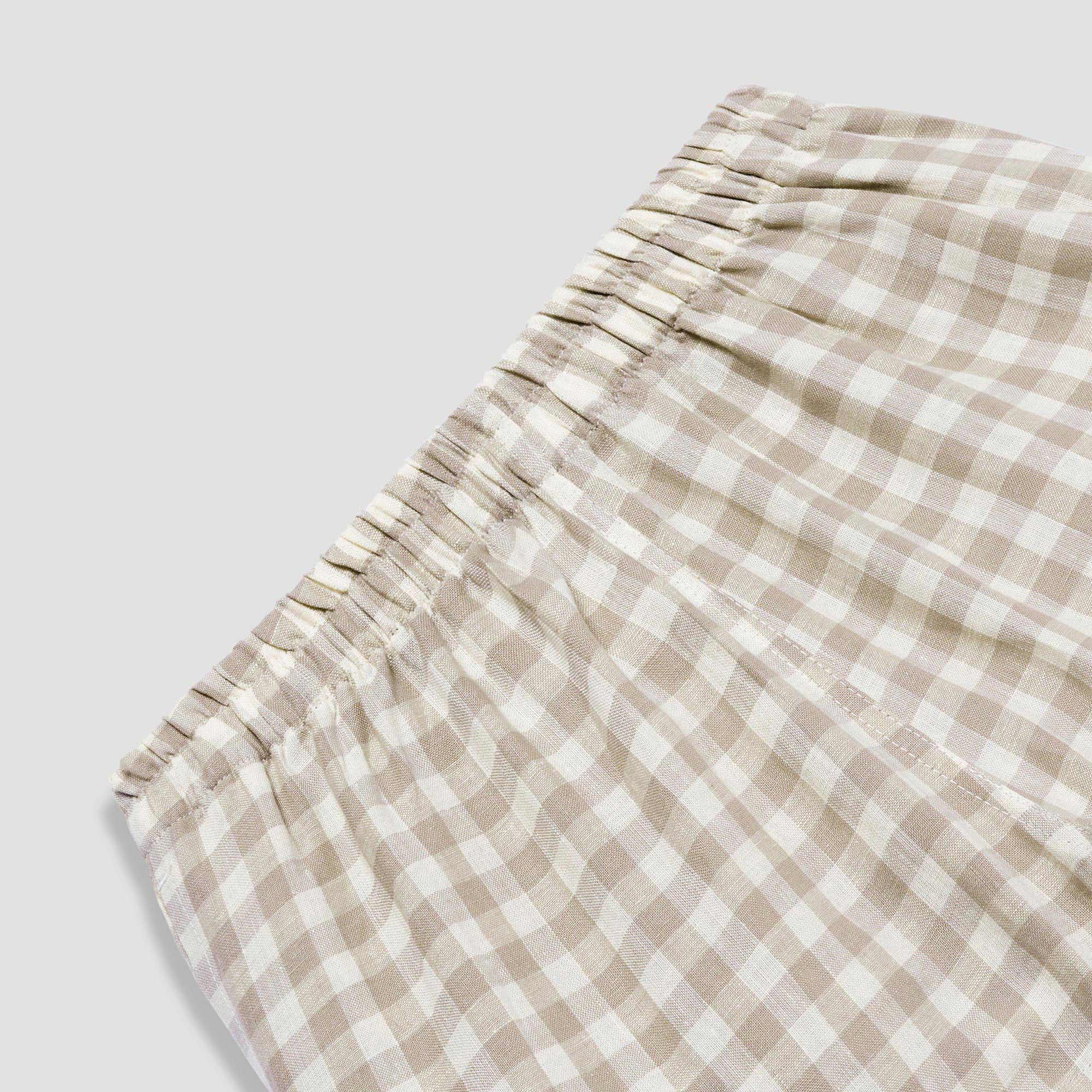 Women's Mushroom Print Gingham Pajama Shorts - Soft Cotton Sleepwear for Summer & Lounge Wear - Perfect for Bedtime, Relaxing at Home, and Vacation Comfort