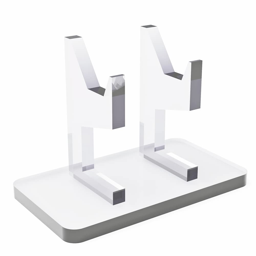 Clear Acrylic Universal Gaming Controller Stand - 2 Pack - Crystal Texture Gamepad Holder for PS5, Xbox, Switch - Perfect for Display, Storage & Organization - Ideal for Gaming Setup & Home Entertainment System