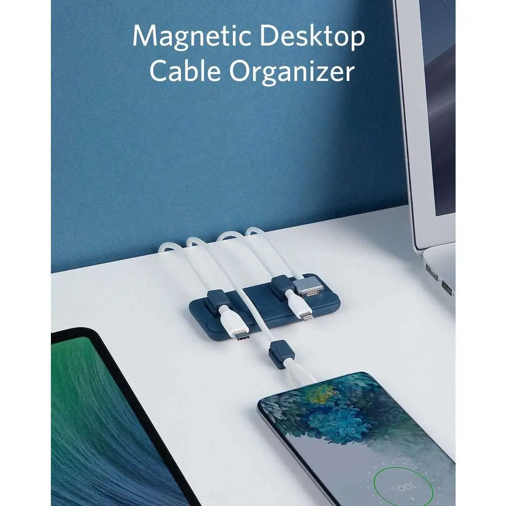 Anker Magnetic Cable Organizer Holder A8891 - Secure & Tangle-Free Charging Solution for iPhone, Android, and Tablets - Perfect for Home, Office, and Travel Use
