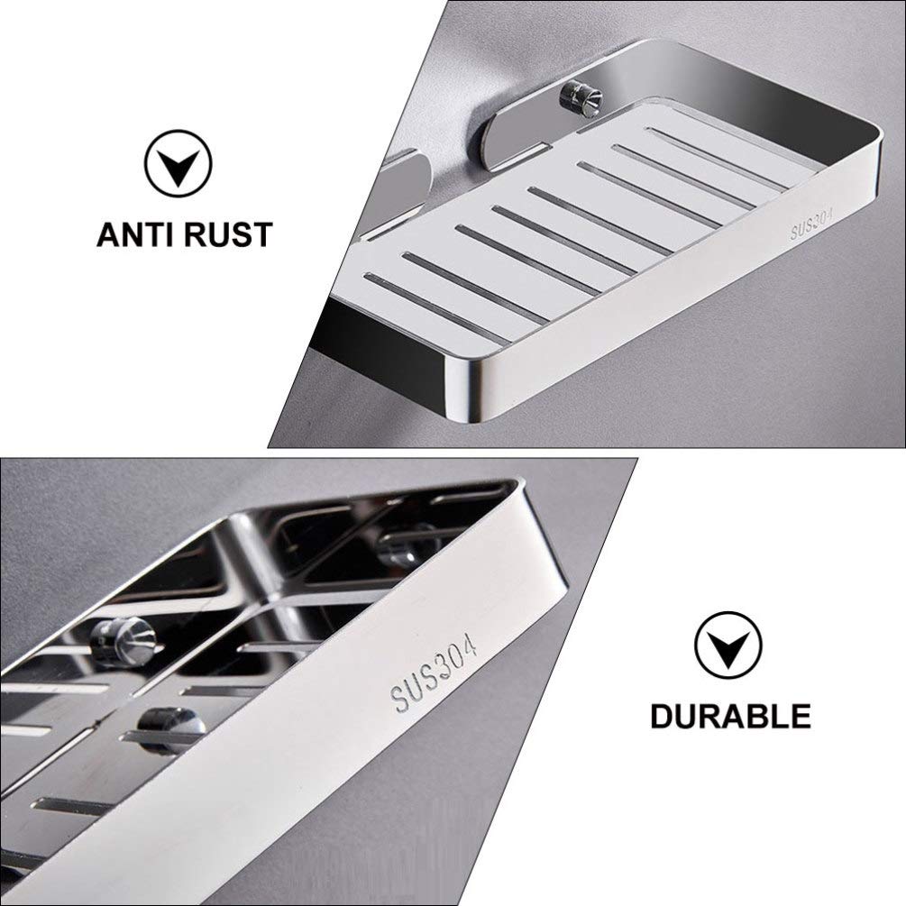 Wall Mounted Soap Holder - No Drill Bathroom Soap Organizer with Storage Dish, Rustproof Wall Hanging Soap Case for Shower, Kitchen Sink & Vanity - Practical Soap Container for Home & Office Use