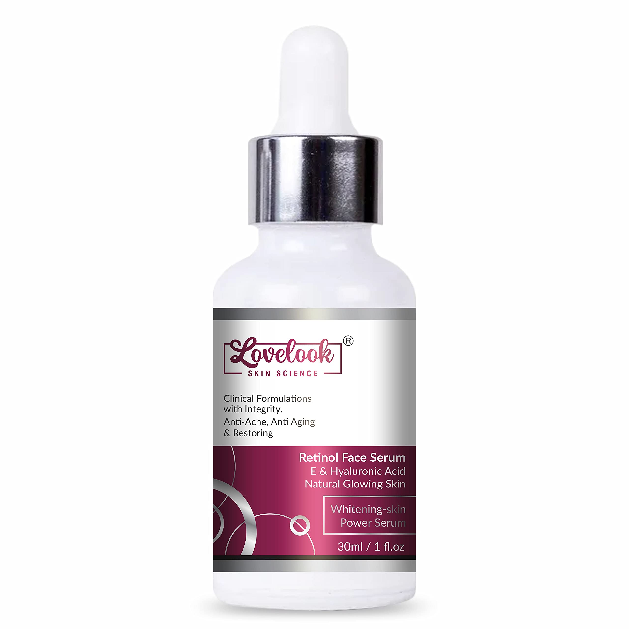 Lovelook Retinol Serum for Face - Anti-Aging Night Serum with Retinol & CoQ10 to Reduce Wrinkles & Fine Lines - 30ml for Women & Men - Perfect for Nighttime Skincare Routine & Mature Skin Care