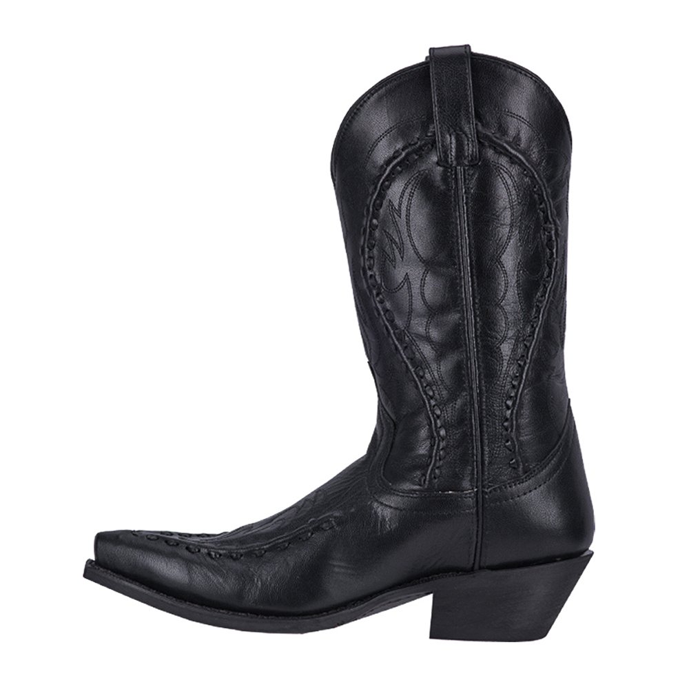 Laredo Men's Laramie Snip Toe Dress Boots - Mid Calf Western Boots for Men, Black Leather Cowboy Boots for Work, Office & Special Occasions