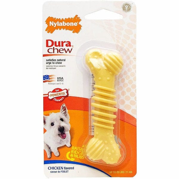 Nylabone DuraChew Textured Chicken Flavor Dog Chew Toy - Long-Lasting Dental Chew for Aggressive Chewers, Promotes Healthy Teeth & Gums - Perfect for Medium & Large Dogs, Indoor & Outdoor Play