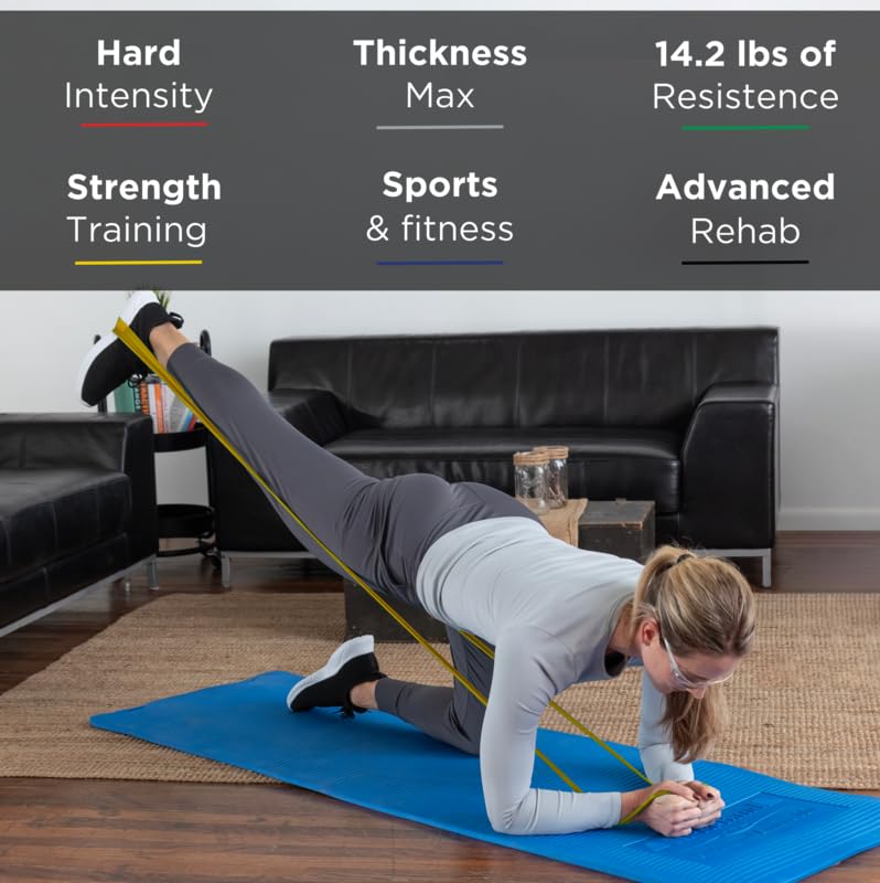 THERABAND Resistance Bands - 6 Yard Roll Professional Latex Elastic Exercise Bands for Strength Training, Physical Therapy, Pilates, Home Workouts & Rehab (Gold, Max Resistance Level 8) - Perfect for Upper Body, Lower Body & Core Exercises