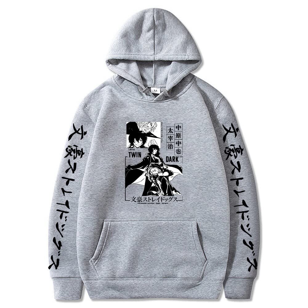 Bungo Stray Dogs Anime Hoodie - Unisex Manga Sweatshirt for Men & Women - 90s Harajuku Streetwear Style - Perfect for Cosplay, Conventions & Casual Wear
