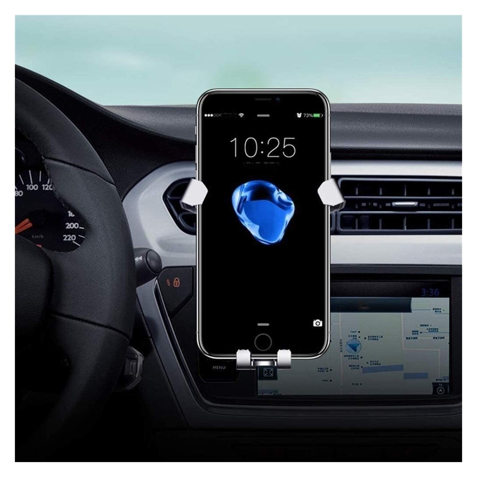 Universal Car Phone Mount Holder - Air Vent & Dashboard Cell Phone Cradle for iPhone, Samsung & Smartphones - Hands-Free Driving, GPS Navigation & Safe Commuting