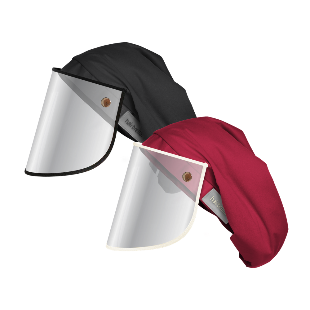 Hairbrella Pro XL Scrub Cap with Face Shield - 2 Pack Set for Nurses, Doctors & Healthcare Workers | Waterproof Surgical Cap & Protective Visor for Medical Use