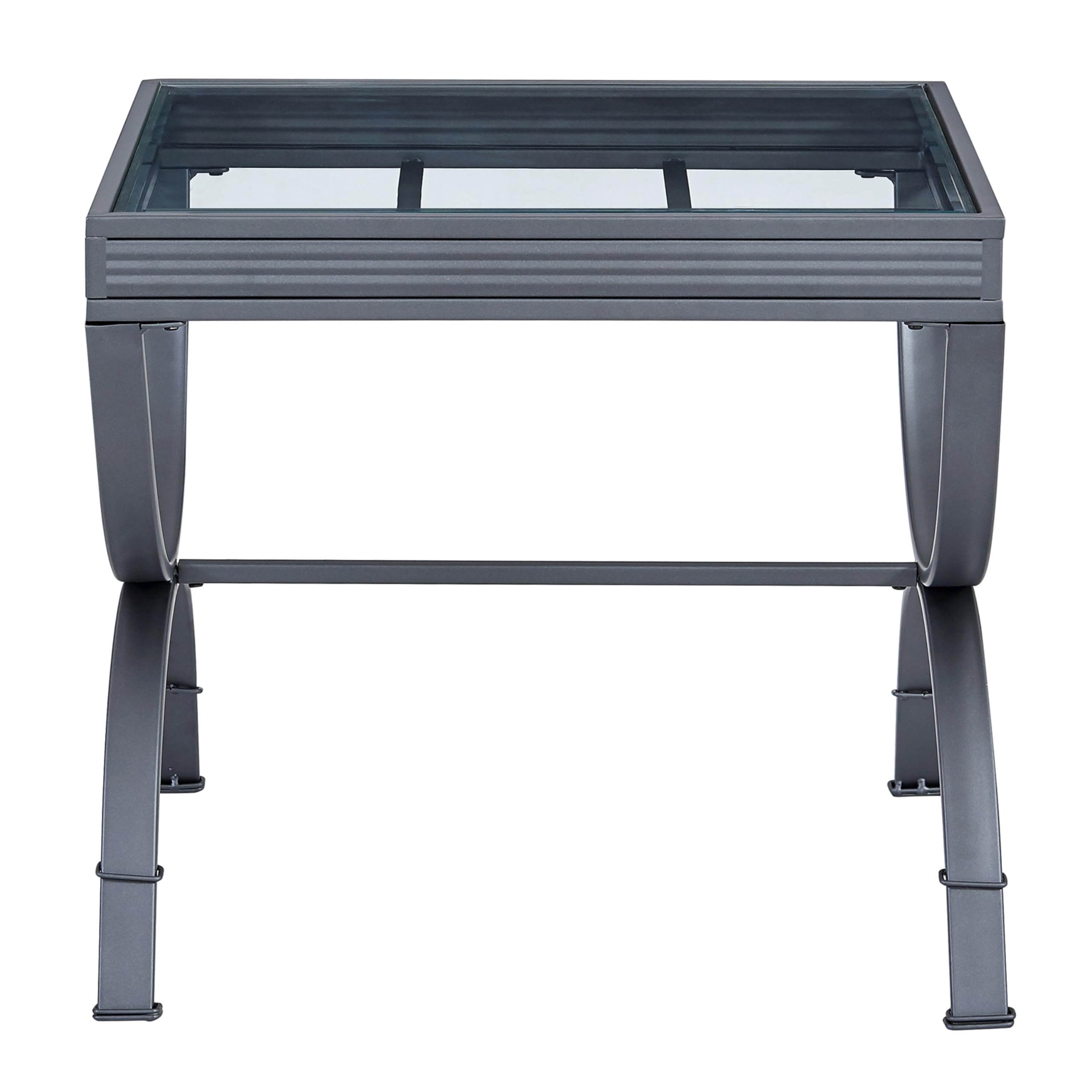Steve Silver Emerson 3-Piece Iron Living Room Set – Transitional Style with Windowpane Glass Top & Tempered Glass – Includes Cocktail Table & 2 End Tables (52