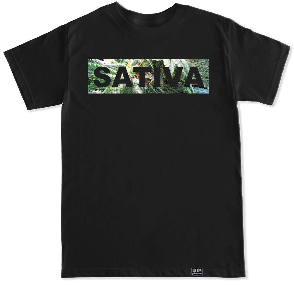 FTD Apparel Men's Sativa Flower Graphic T-Shirt - Soft Cotton Casual Tee for Stoner Lifestyle & 420 Friendly Outfits