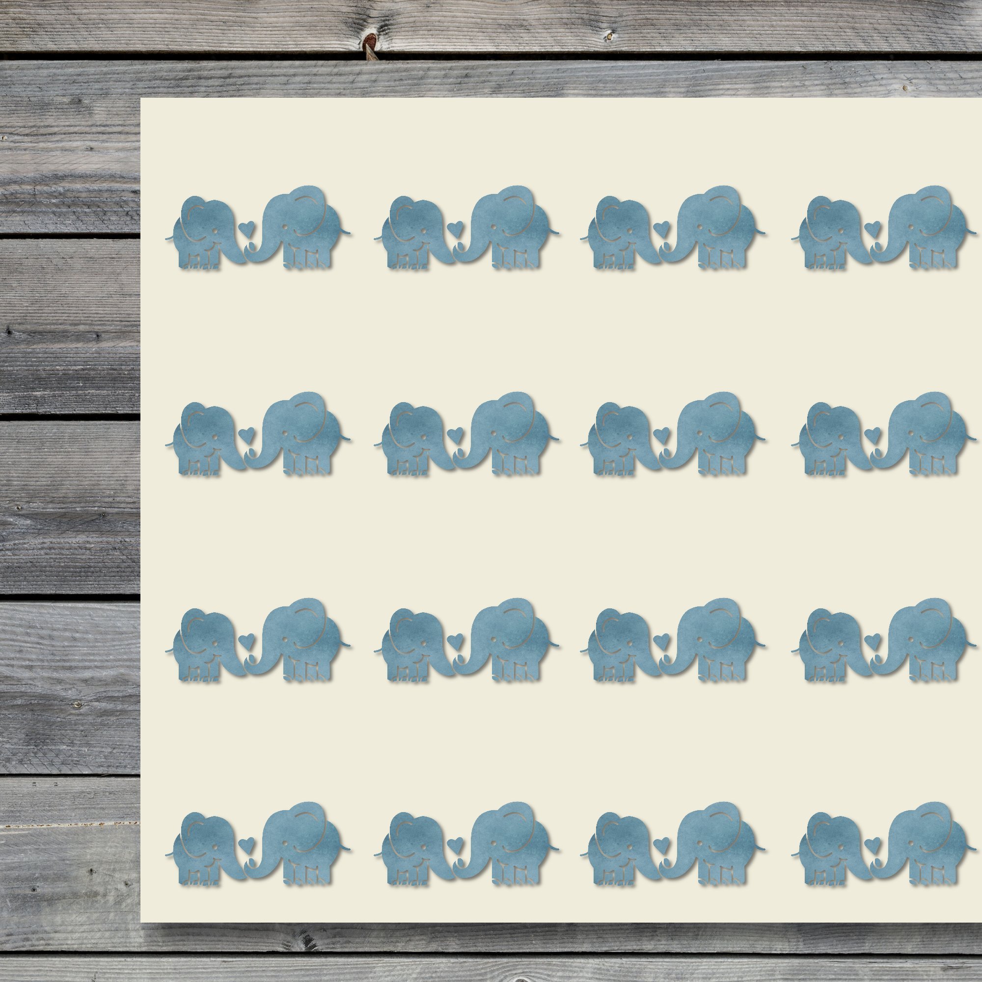 Elephant Love Heart Mom and Baby Stickers - 30 Pack 1.5 Inch Adhesive Decals for Scrapbooking, DIY Crafts, Party Decorations, Journals, and Gift Wrapping - Cute Animal Theme Stickers for Kids & Adults