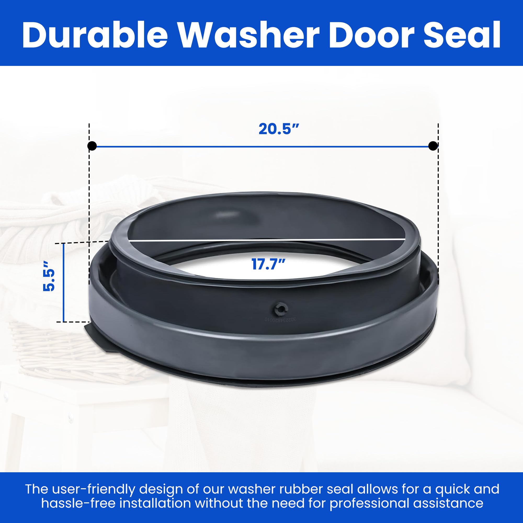 GE Front Load Washer Door Gasket Replacement WH08X23479 - Leak-Proof Rubber Seal Boot for GE Front Loading Washing Machines - Perfect for Fixing Leaks in GE Washer Models - Ideal for Laundry Rooms & Home Appliance Repair