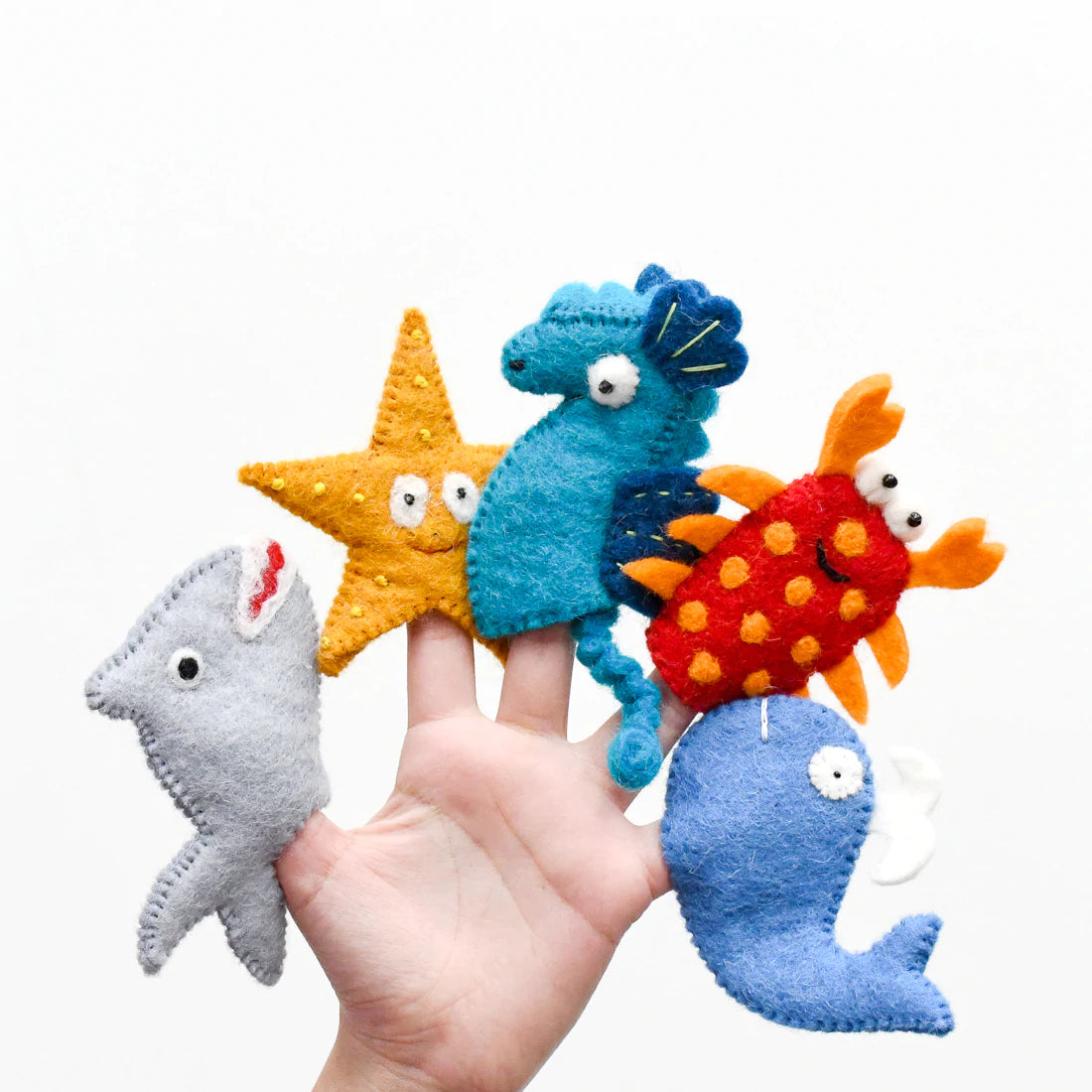 Ocean and Sea Creatures Felt Finger Puppet Set - 12PCS Marine Animal Toys for Kids Storytelling, Early Education & Role Play - Perfect for Classroom, Birthday Parties & Preschool Learning Activities
