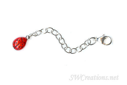 Ladybug Silver Jewelry Necklace Extender - Adjustable Chain for Necklaces & Pendants | Perfect for Layering Jewelry, Gift Giving & Special Occasions