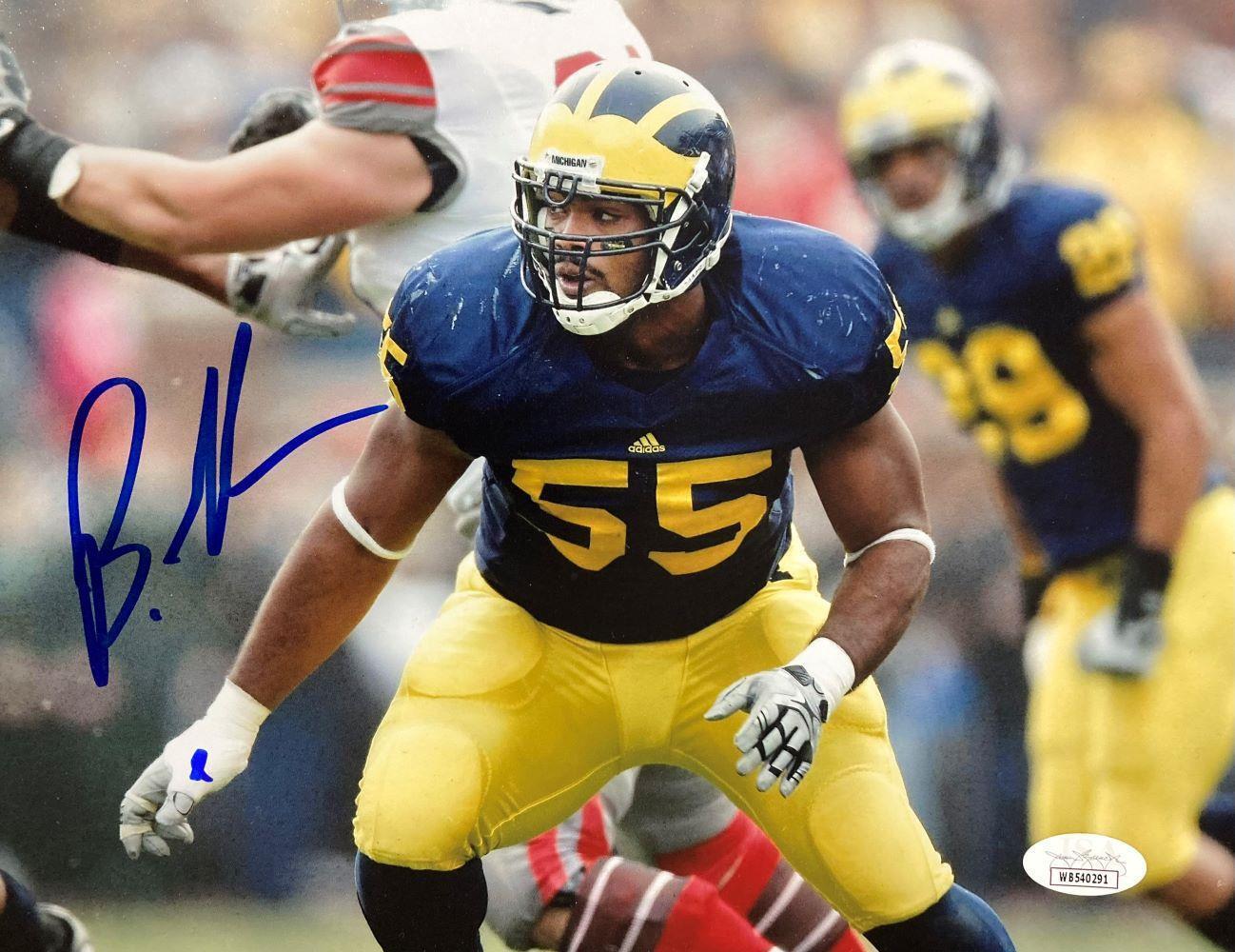 Brandon Graham Autographed 8x10 Michigan Wolverines Photo with JSA Certificate - Perfect for Sports Memorabilia Collectors, Fan Cave Decor, and Gift for Eagles Fans