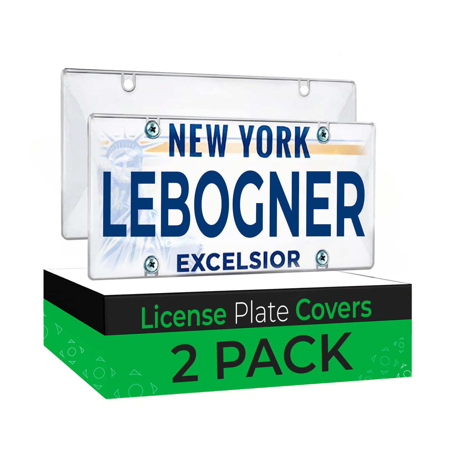 Lebogner 2 Pack Clear Bubble License Plate Covers - Unbreakable Frame Protectors for Standard US Plates (Front & Back) with Included Screws - Perfect for Car Protection & Customization | Ideal for Daily Driving, Car Shows & Vehicle Personalization
