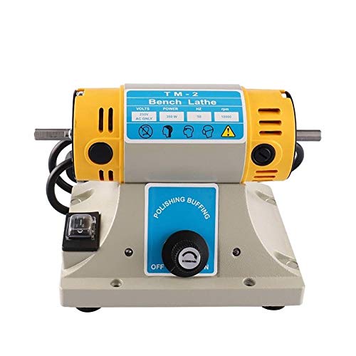 Hengwei 110V 350W 10000rpm Mini Jewelry Polishing Machine - Bench Buffer Grinder for Gemstones, Rocks & Metal - Perfect for Jewelry Making, Lapidary & DIY Craft Projects