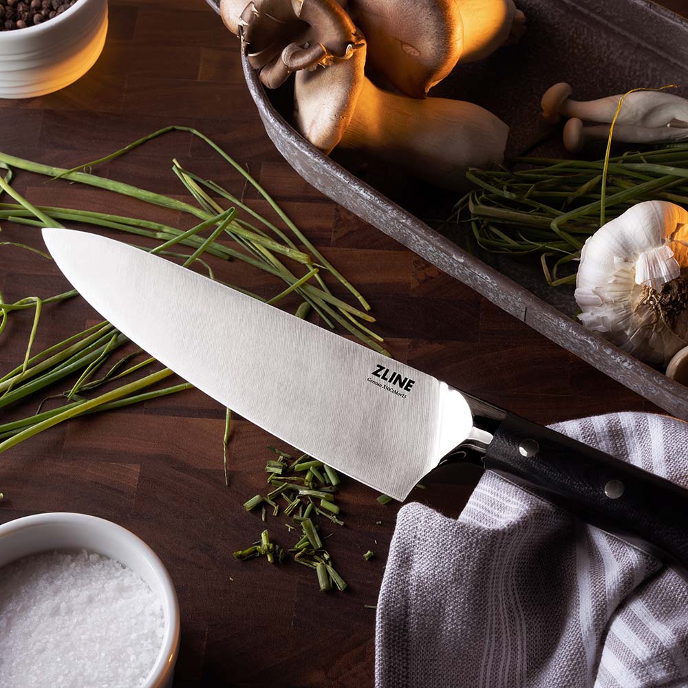 ZLINE 8-Inch Professional German Steel Chef Knife - High Carbon Stainless Steel Kitchen Knife for Precision Cutting, Slicing & Dicing - Perfect for Home Chefs & Professional Kitchens (KCKT GS)