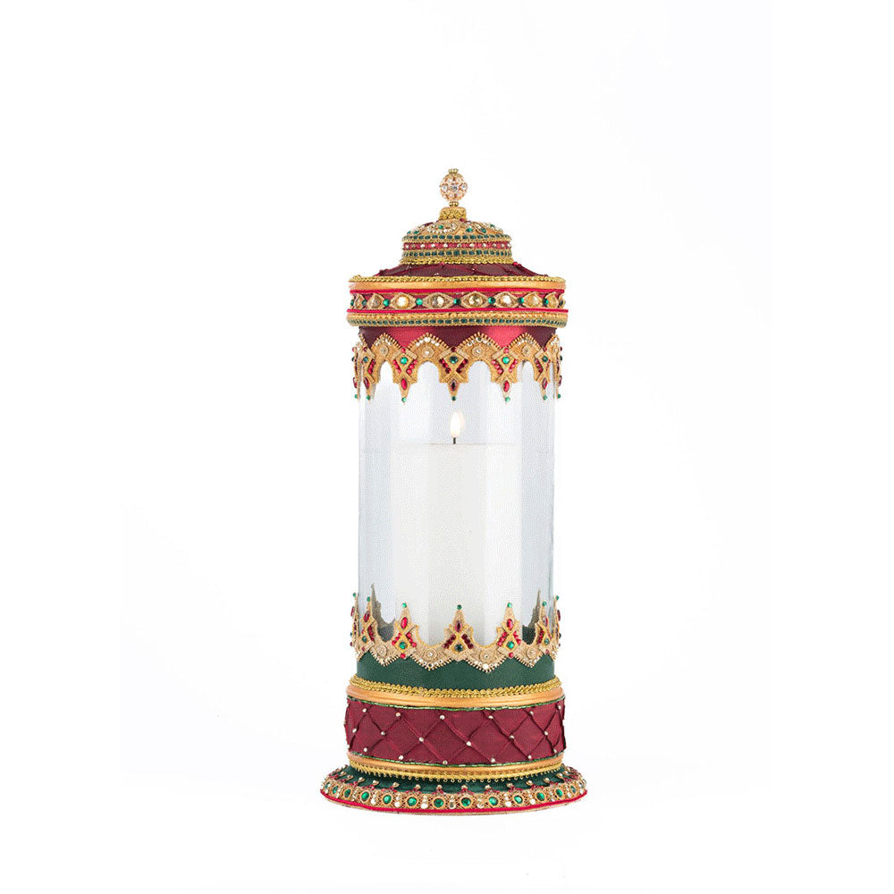 Christmas Castle Hurricane Candle Holder - Elegant Tabletop Decor for Holiday Centerpieces, Weddings & Home Decor by Katherine's Collection