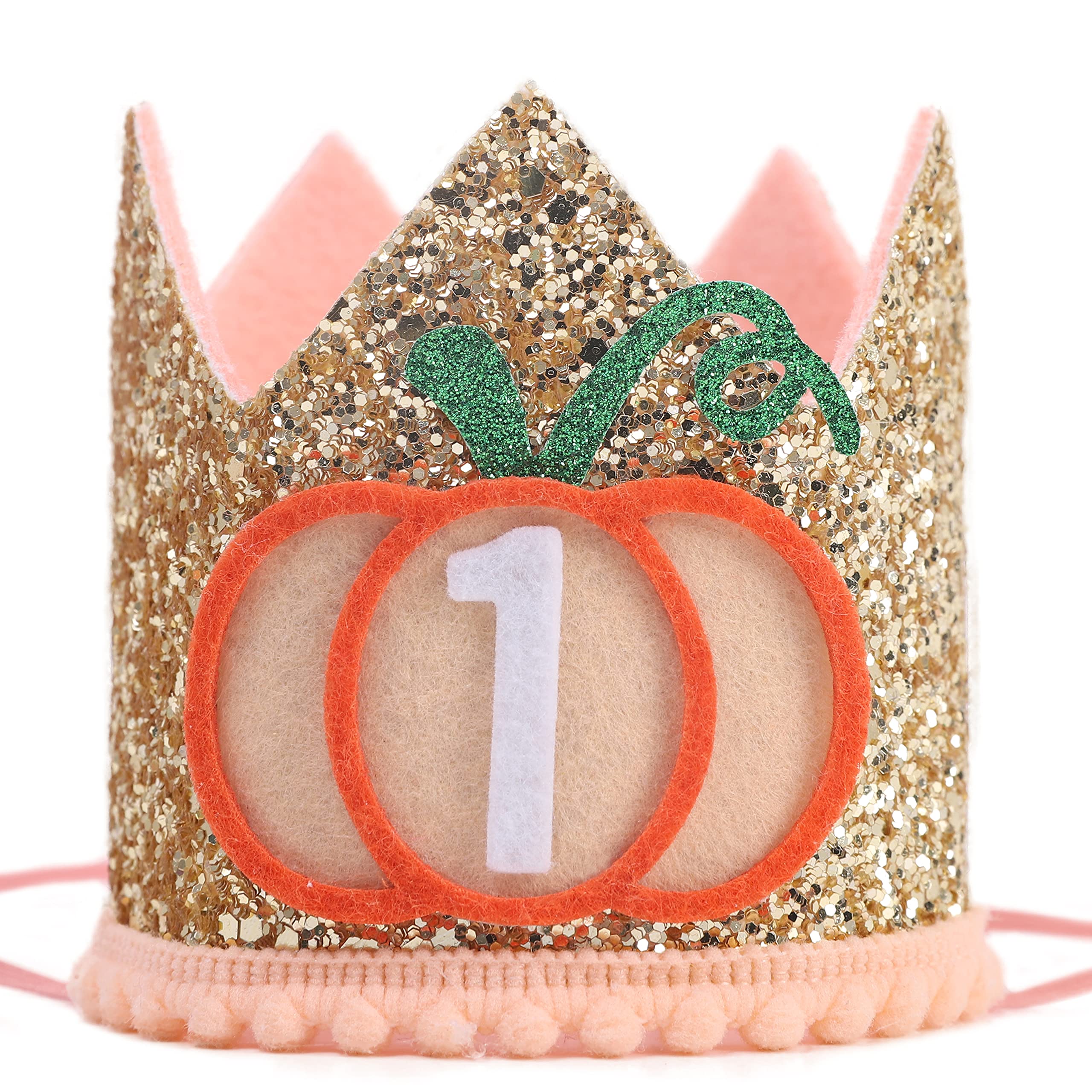 WAOUH Little Pumpkin 1st Birthday Crown - Adorable Harvest Themed Baby Birthday Hat for Girls & Boys | Perfect for Fall Birthday Parties, Photo Props & First Birthday Decorations