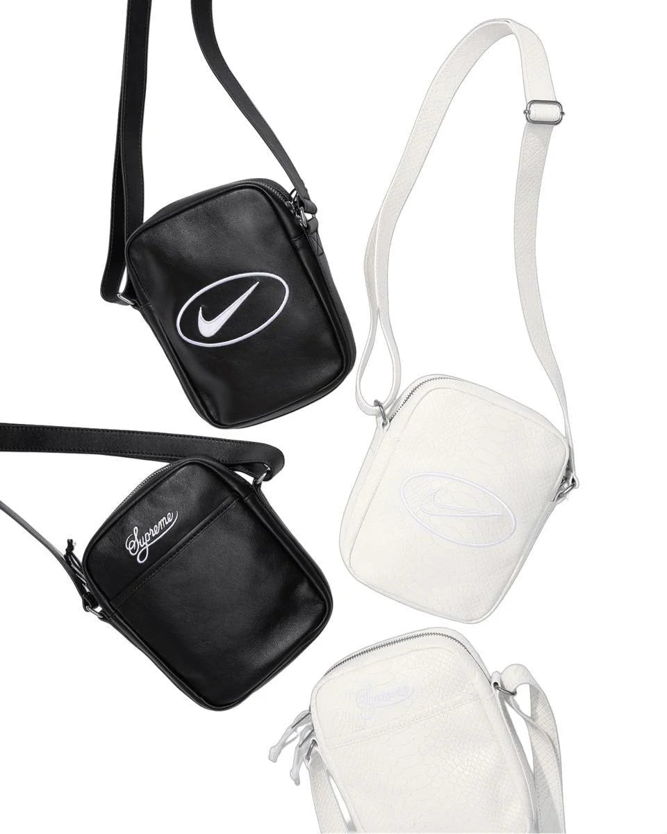 PREORDER Supreme x Nike Leather Shoulder Bag - Stylish Crossbody Bag for Men & Women - Perfect for Travel, Gym & Everyday Use