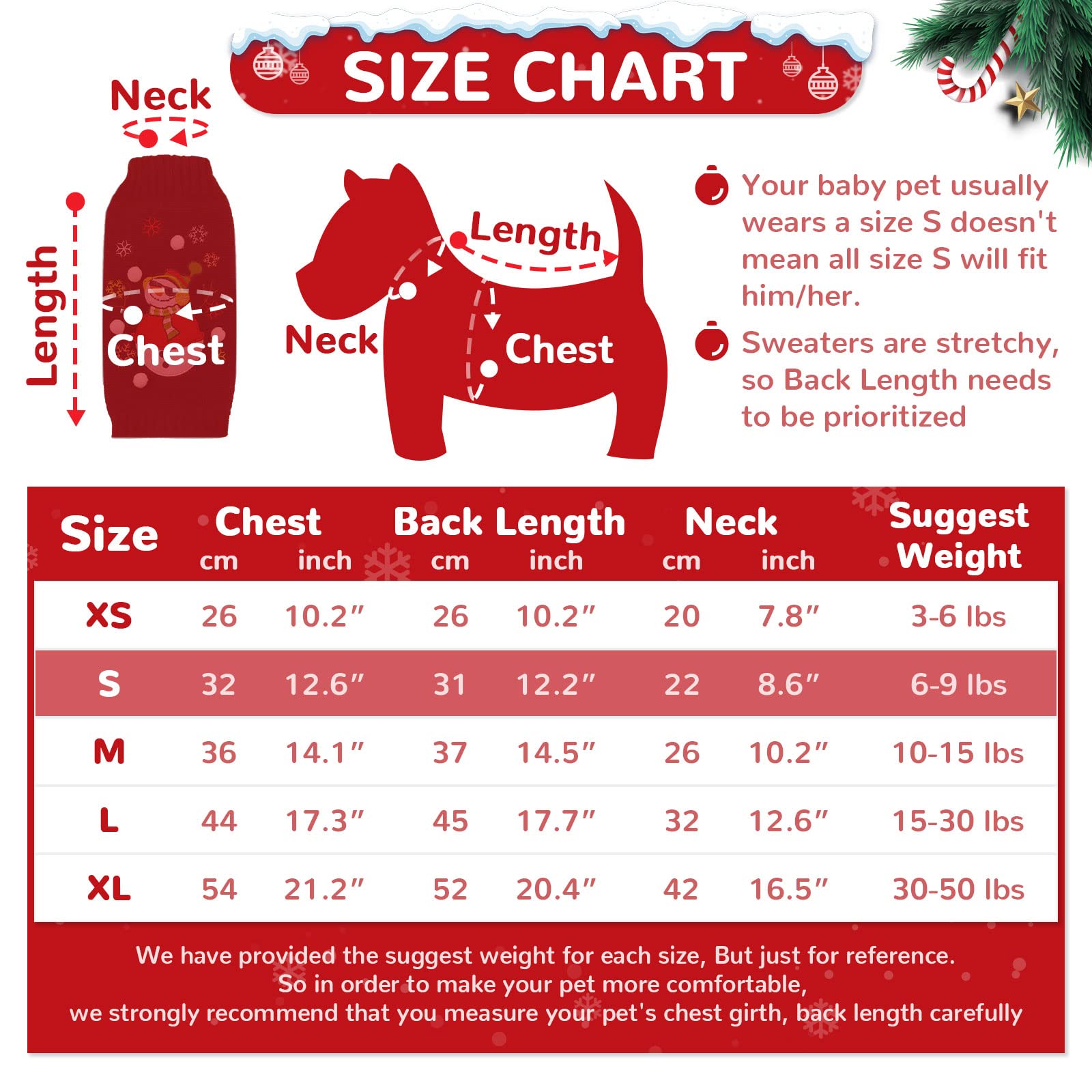 PETCARE Black Snowman Christmas Dog Sweater - Festive Ugly Holiday Pullover Vest for Small & Medium Dogs & Cats - Cozy Winter Pet Costume for Xmas, New Year & Fall Celebrations - Perfect for Holiday Photos & Indoor/Outdoor Winter Wear