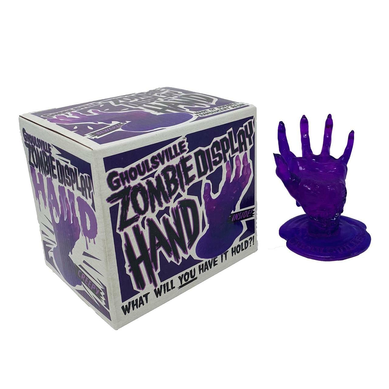 Ghoulsville Zombie Hand Stand - Phone & Sunglasses Holder - Translucent Resin for Halloween Decor