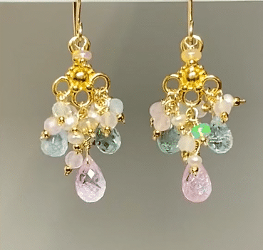 Aquamarine Dangle Chandelier Earrings - 14K Gold Filled Statement Jewelry for Women | Elegant Wedding, Party & Evening Wear Accessories