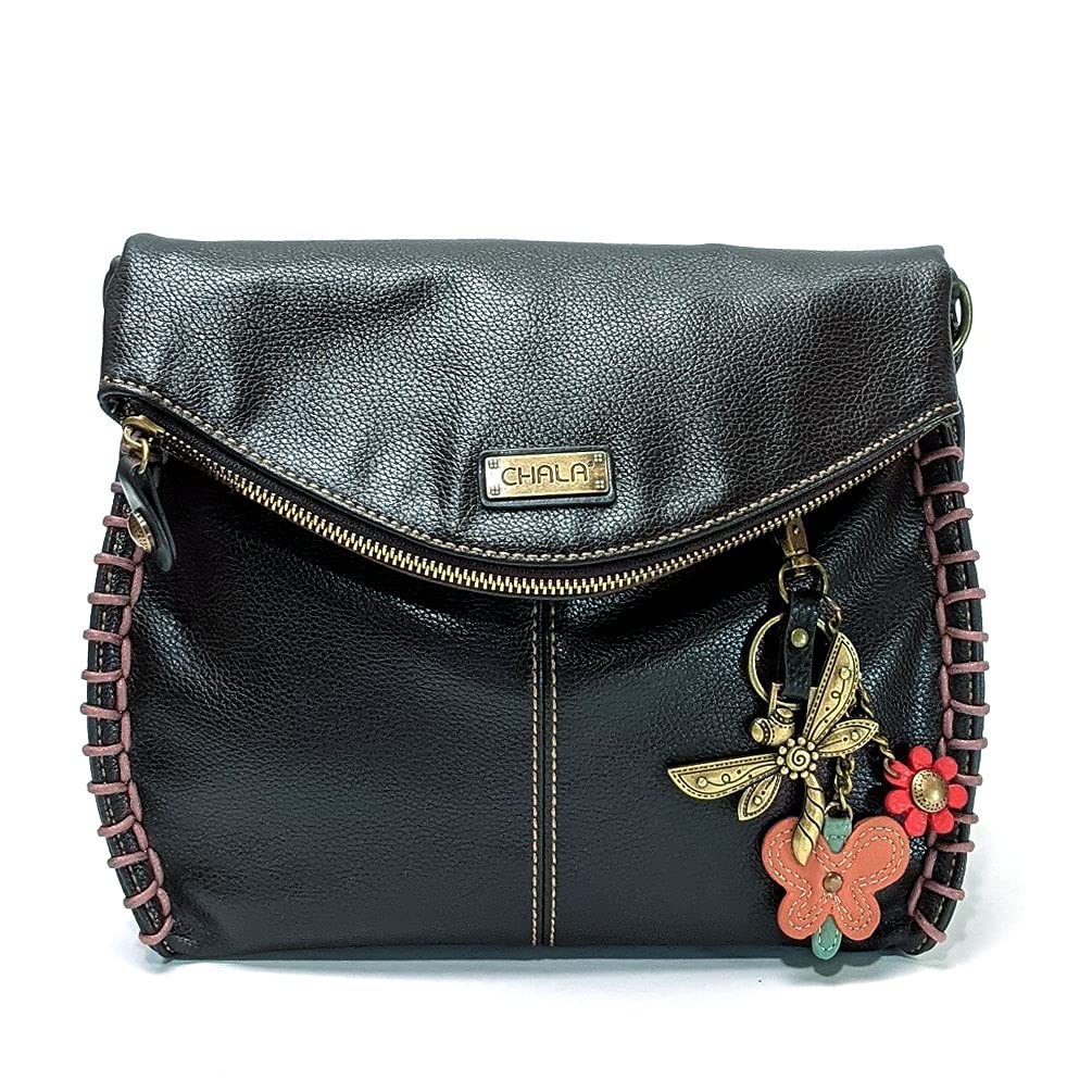 Stylish CHALA Crossbody Bag for Women - Flap Top with Secure Zipper Closure | Perfect for Everyday Use, Travel & Shopping (Black)