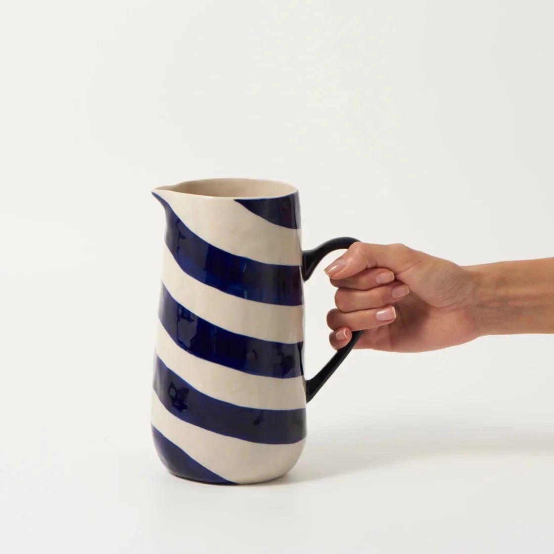 Blue and White Striped Cabana Jug - Perfect for Beach Picnics, Poolside Parties, and Outdoor Entertaining