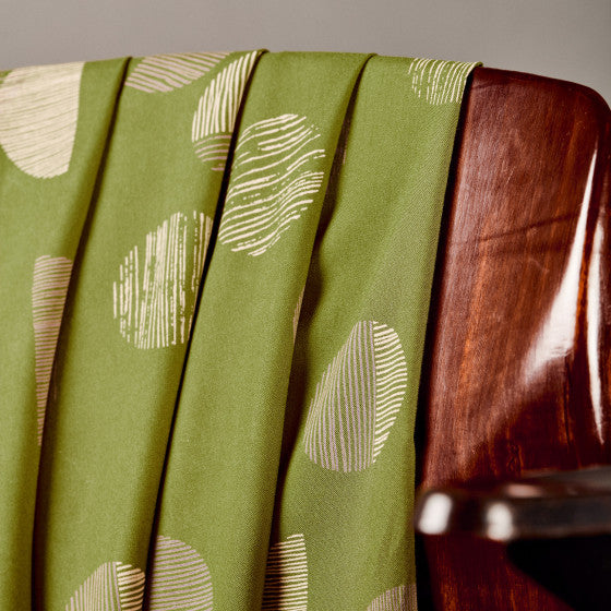 Eco-Friendly Viscose Fabric with Lenzing™ EcoVero™ Fibers | Atelier Brunette Jane Matcha Leaf | Perfect for Sustainable Fashion & DIY Sewing Projects