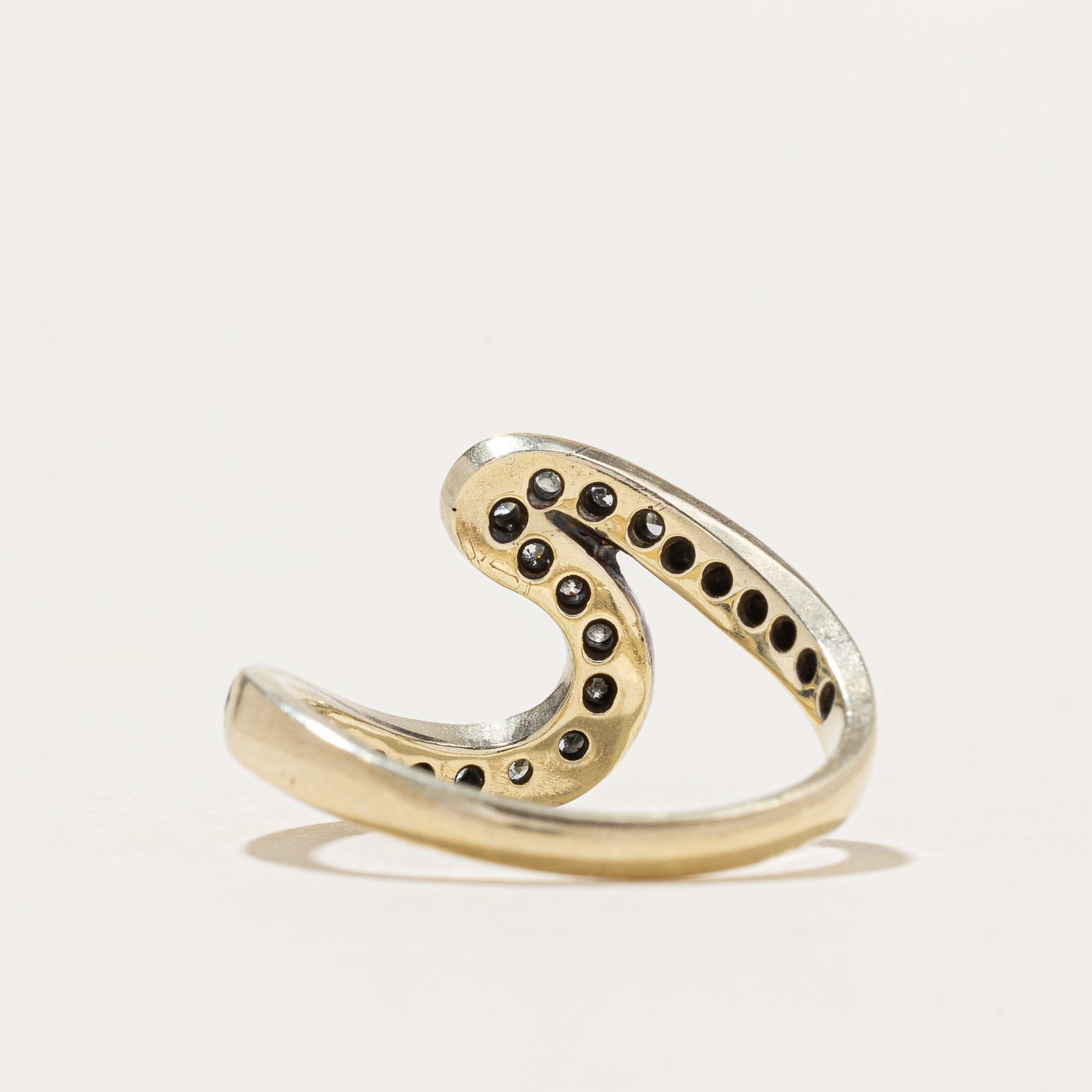 Diamond Wave Abstract Ring - 0.45ctw Genuine Diamond Ring - Size 6.5 - Elegant Statement Jewelry for Women - Perfect for Weddings, Parties & Special Occasions