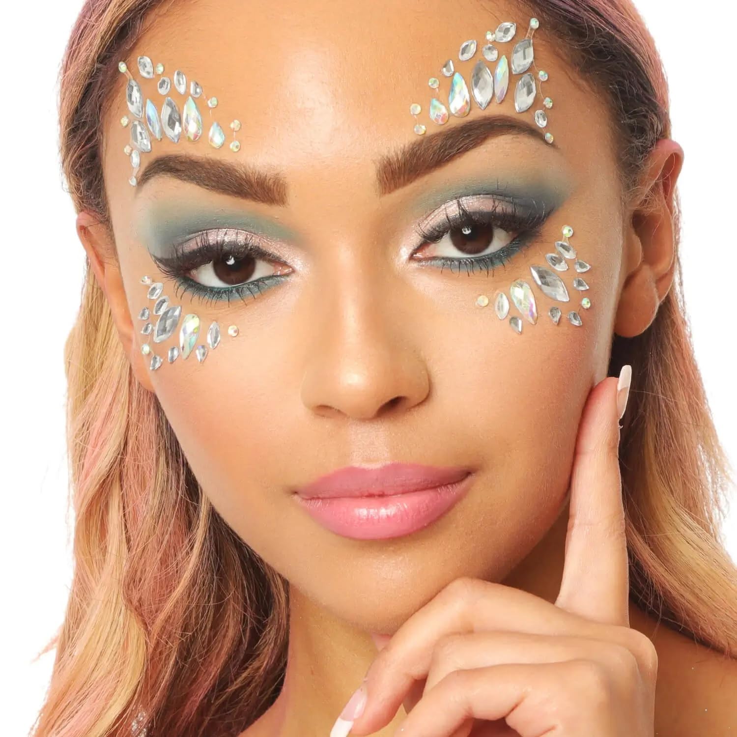 KESRINPLUS Rhinestone Face Gems - Self-Adhesive Face Jewelry Stickers for Women & Girls | Mermaid Tears Makeup Stickers | Temporary Crystal Face Decor for Parties, Festivals, Raves & Cosplay - Perfect for Halloween, Birthday Celebrations & Photo Shoots (Style S-1)