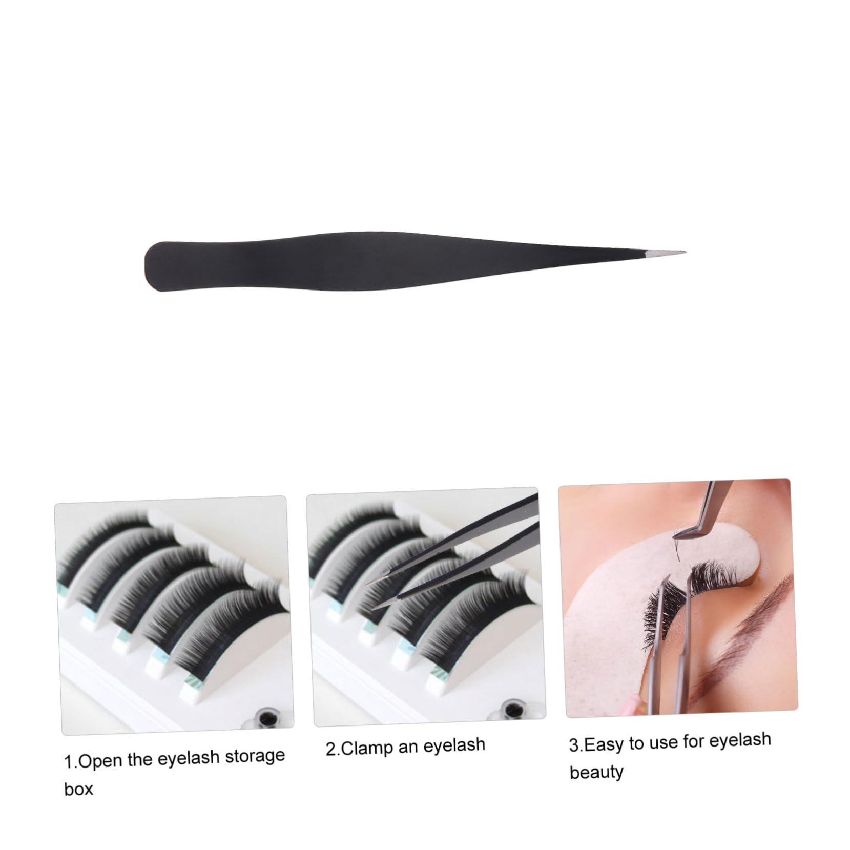 6Pcs Professional Hair Removal Tweezers Set - Eyebrow, Eyelash & Lash Applicator Tweezers for Extensions, False Lashes & Makeup | Perfect for Salon, Home Use & Beauty Professionals