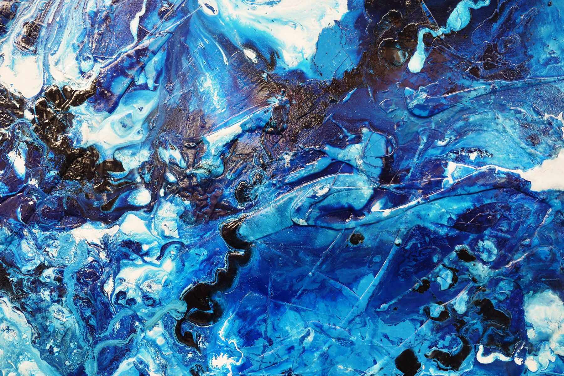 Blue and White Textured Abstract Canvas Painting 200cm x 120cm – Modern Wall Art for Living Room, Bedroom & Office Decor | Aquafied Collection