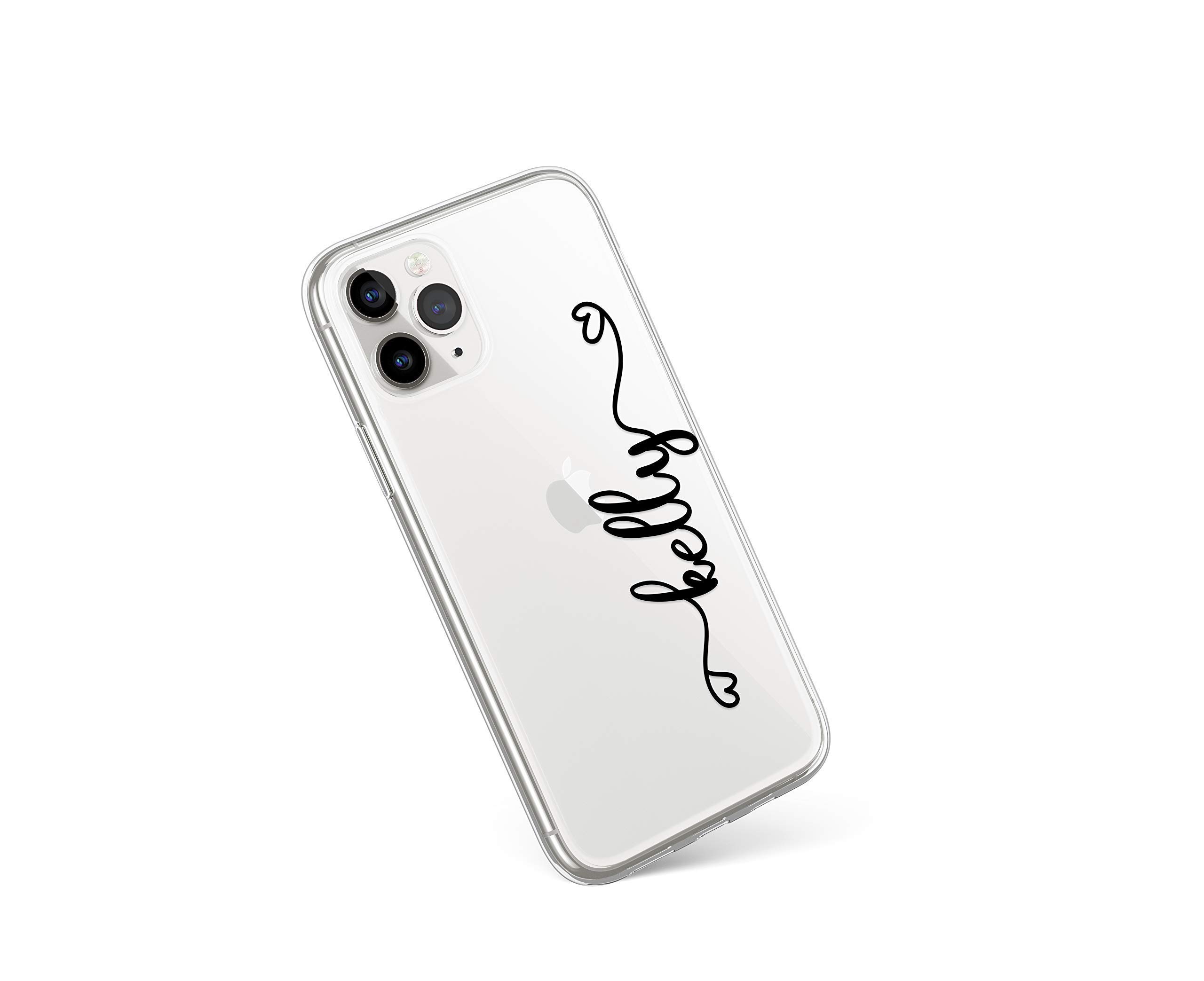 Custom Personalized iPhone 12 mini/14 Pro Max/11 Pro Max Case with Handwriting, Name Initials & Monogram - Cute Hearts Design, Shockproof Protective Clear Cover (U03) - Perfect Gift for Birthdays, Anniversaries & Valentine's Day