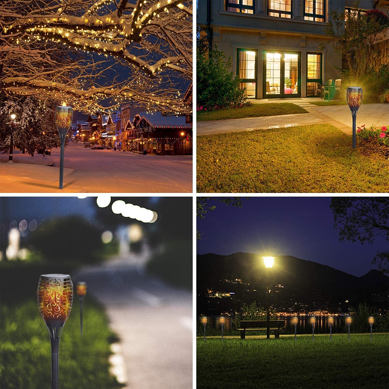 8-Pack Upgraded Solar Torch Lights - 28