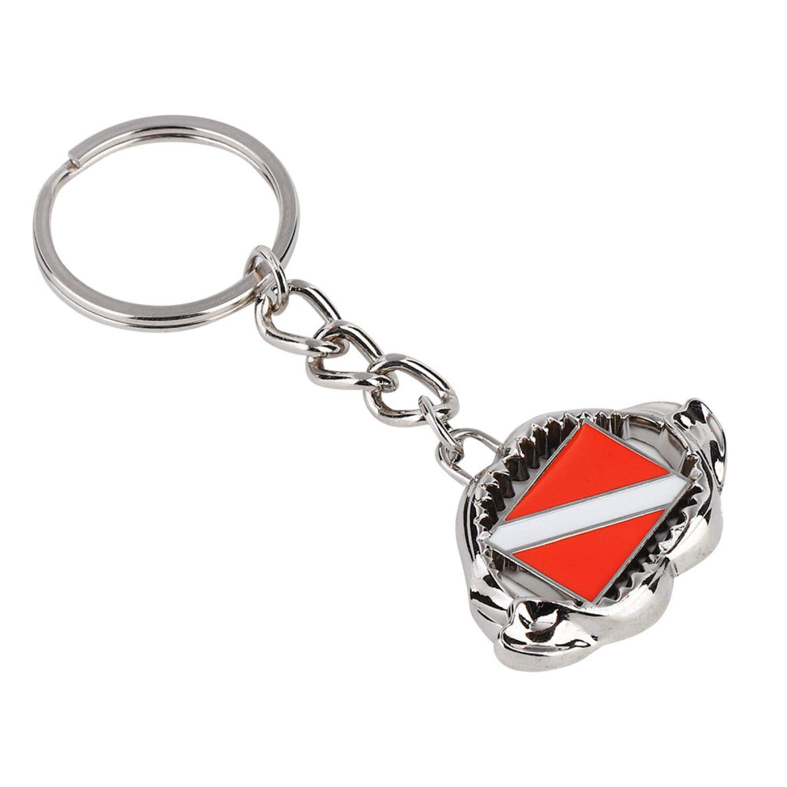 Tomantery Zinc Alloy Scuba Diving Flag Keychain - Lightweight & Durable Key Accessory for Divers, Boaters & Water Sports Enthusiasts | Perfect for Keys, Bags & Dive Gear Organization