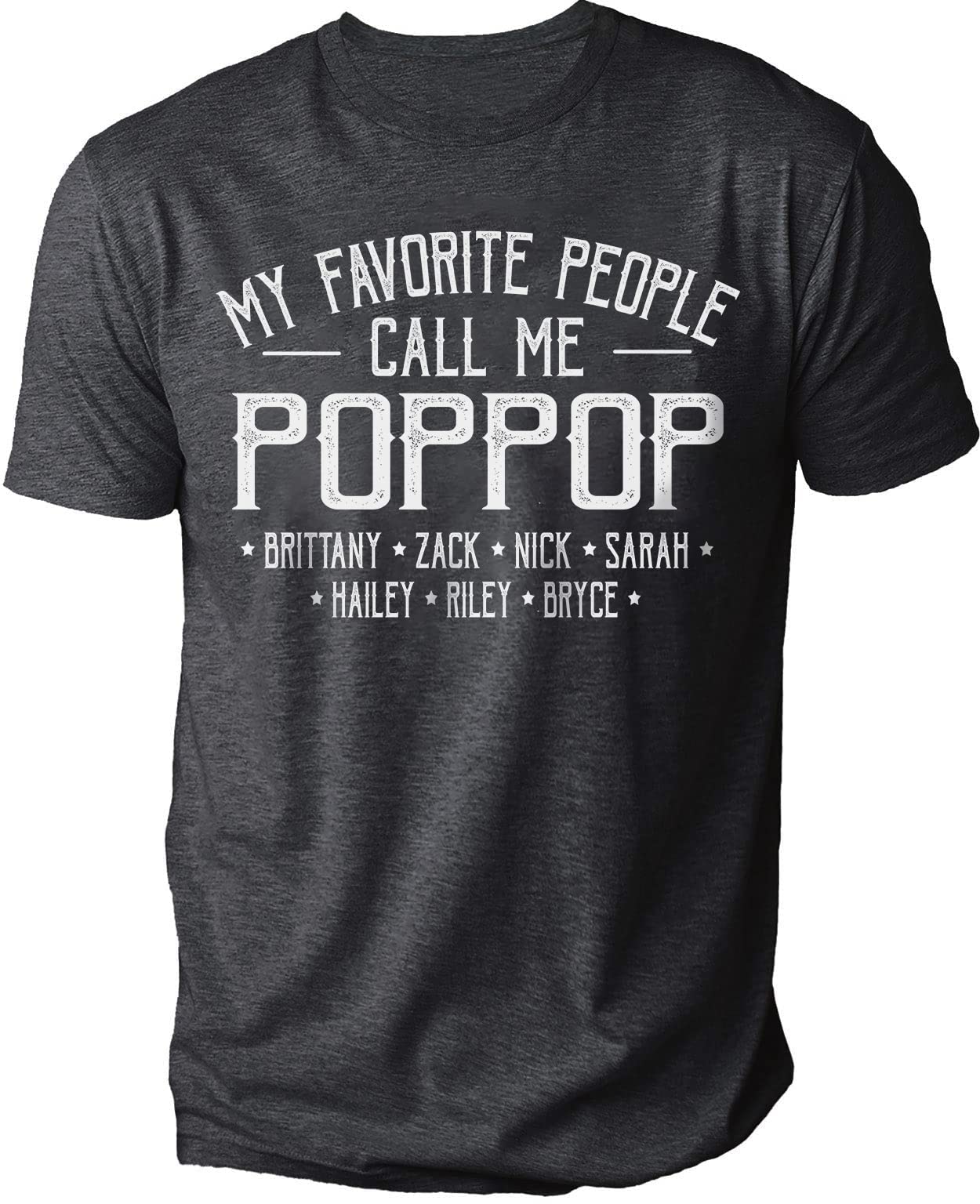 Custom Pop-Pop T-Shirt for Grandpa & Kids - Personalized Name T-Shirt | Unique Papa Gift Idea for Father's Day, Birthday & Family Reunions